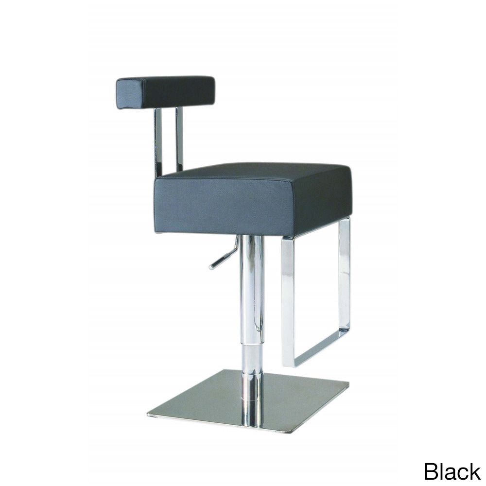 Vinyl Upholstered Brushed Stainless Steel Adjustable height Swivel Stool