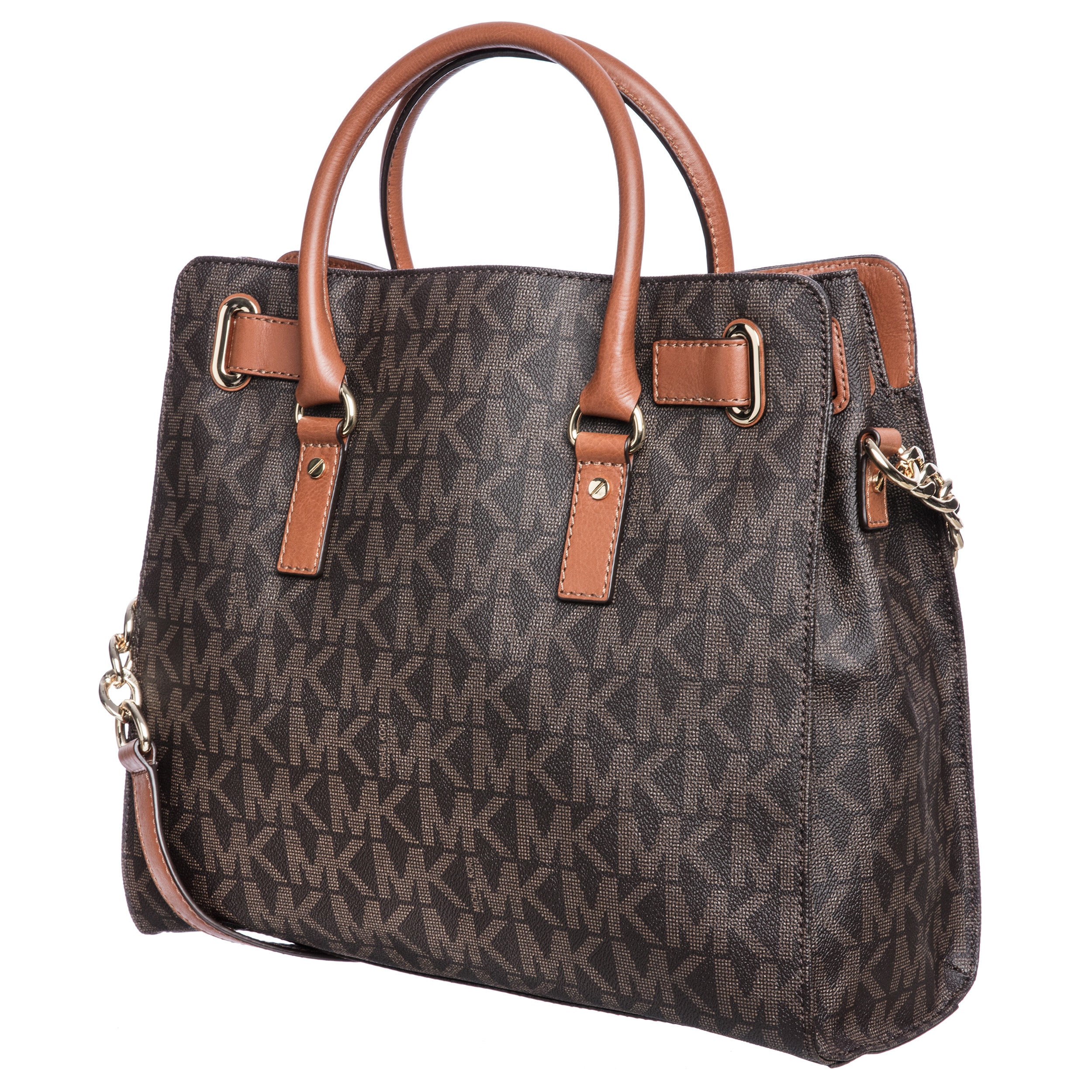 Michael Kors Hamilton Large North South Brown Logo Tote Bag Michael Kors Hamilton Large North South