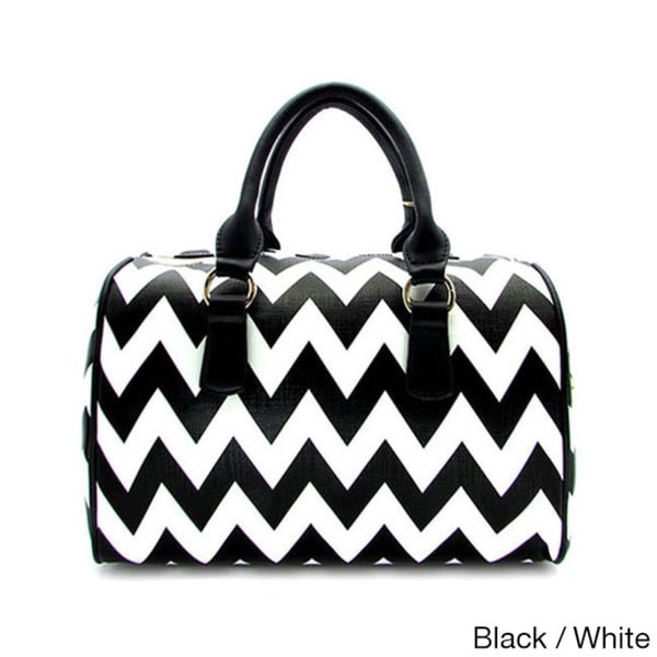 Chevron Printed Barrel Satchel   Shopping