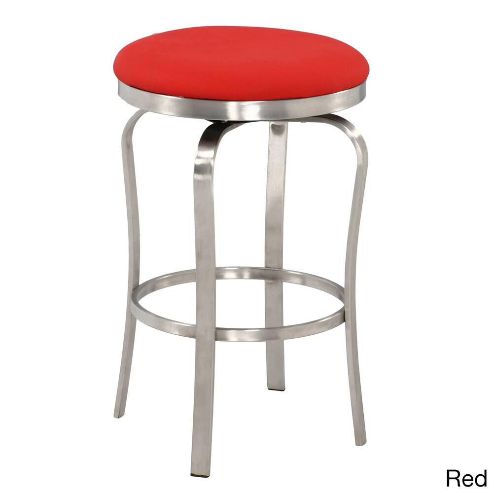 Somette Modern Backless Upholstered Stainless Steel 26-inch Counter Stool