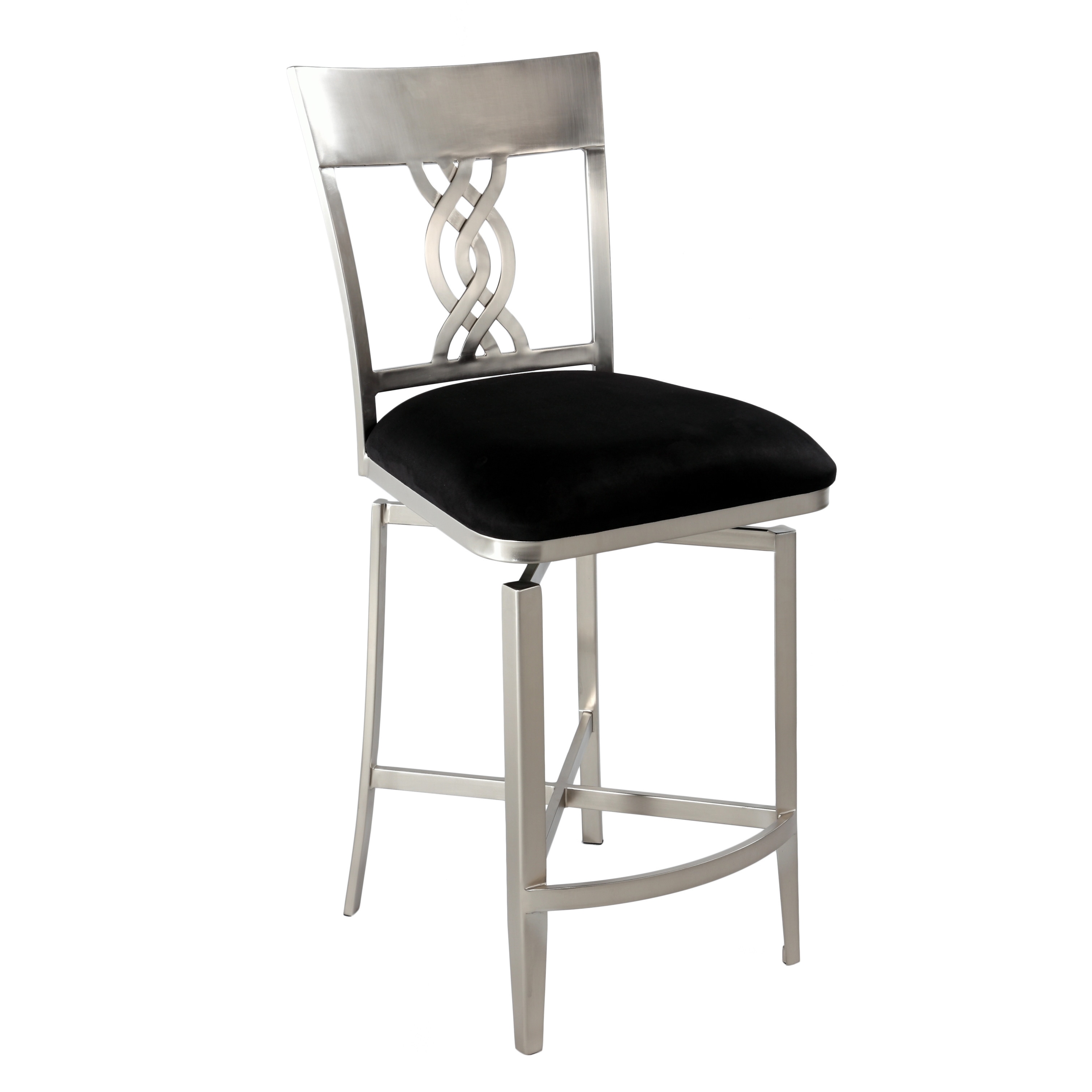 Black Swirl back Memory Swivel Counter Stool