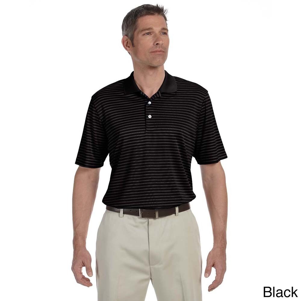 Ashworth Ashworth Mens Performance Interlock Stripe Polo Shirt Black Size M