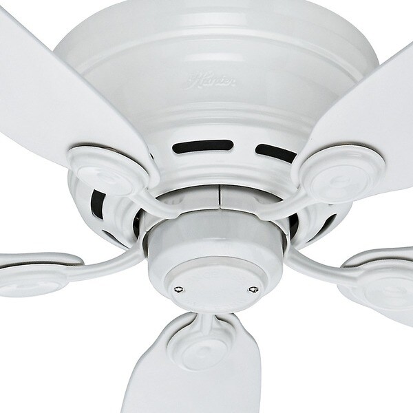 Hunter Low Profile 42 Inch Ceiling Fan With White Finish And 5 Hunter Low Profile 42 Inch Ceiling Fan With White Finish And 5 Blades Free Shipping Today Com 16130022