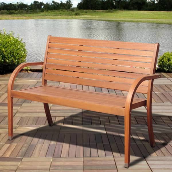 Shop Amazonia Riviera Brown Eucalyptus Outdoor Bench Free