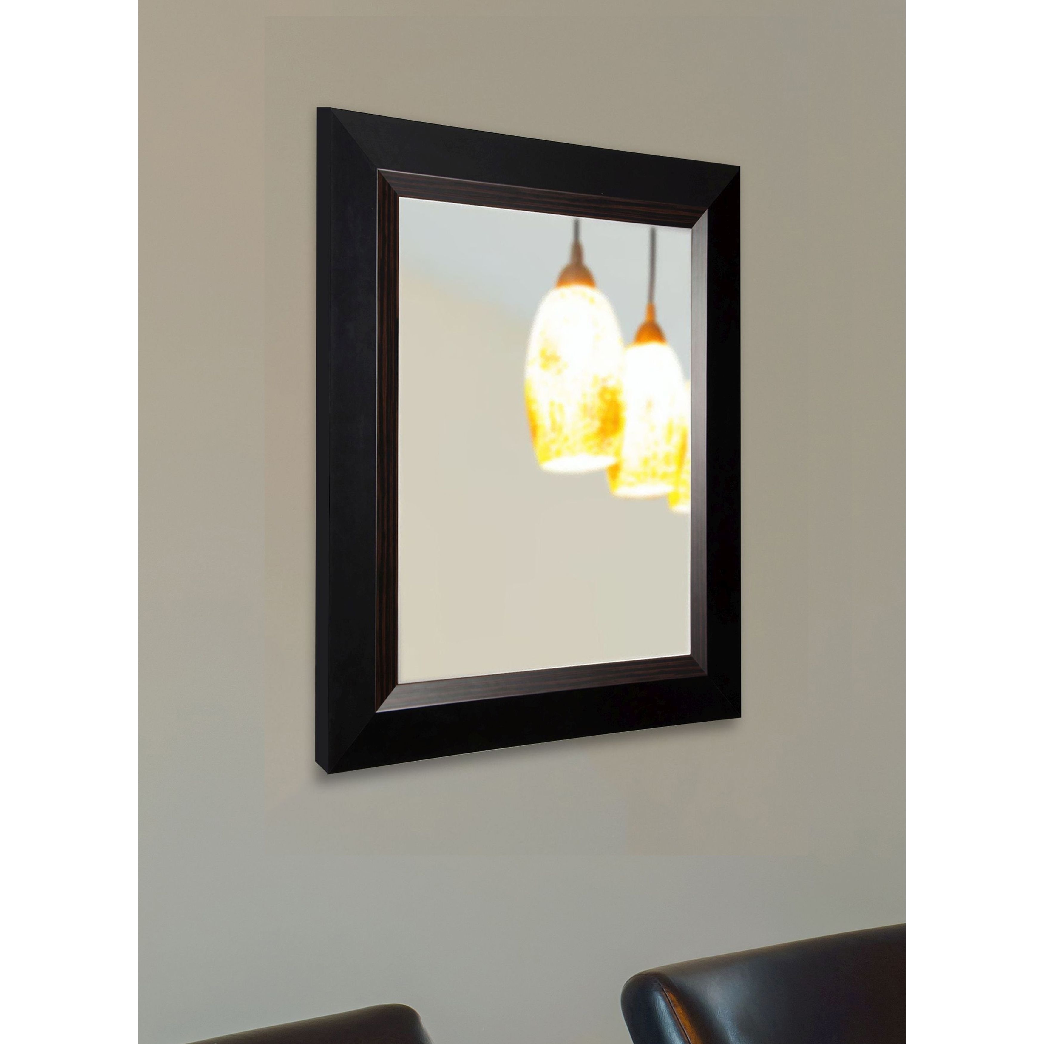 Usa Made Rayne Black Grain Wall Mirror