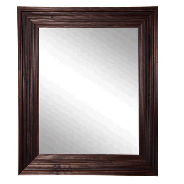 American Made Rayne Barnwood Brown Beveled Wall Mirror