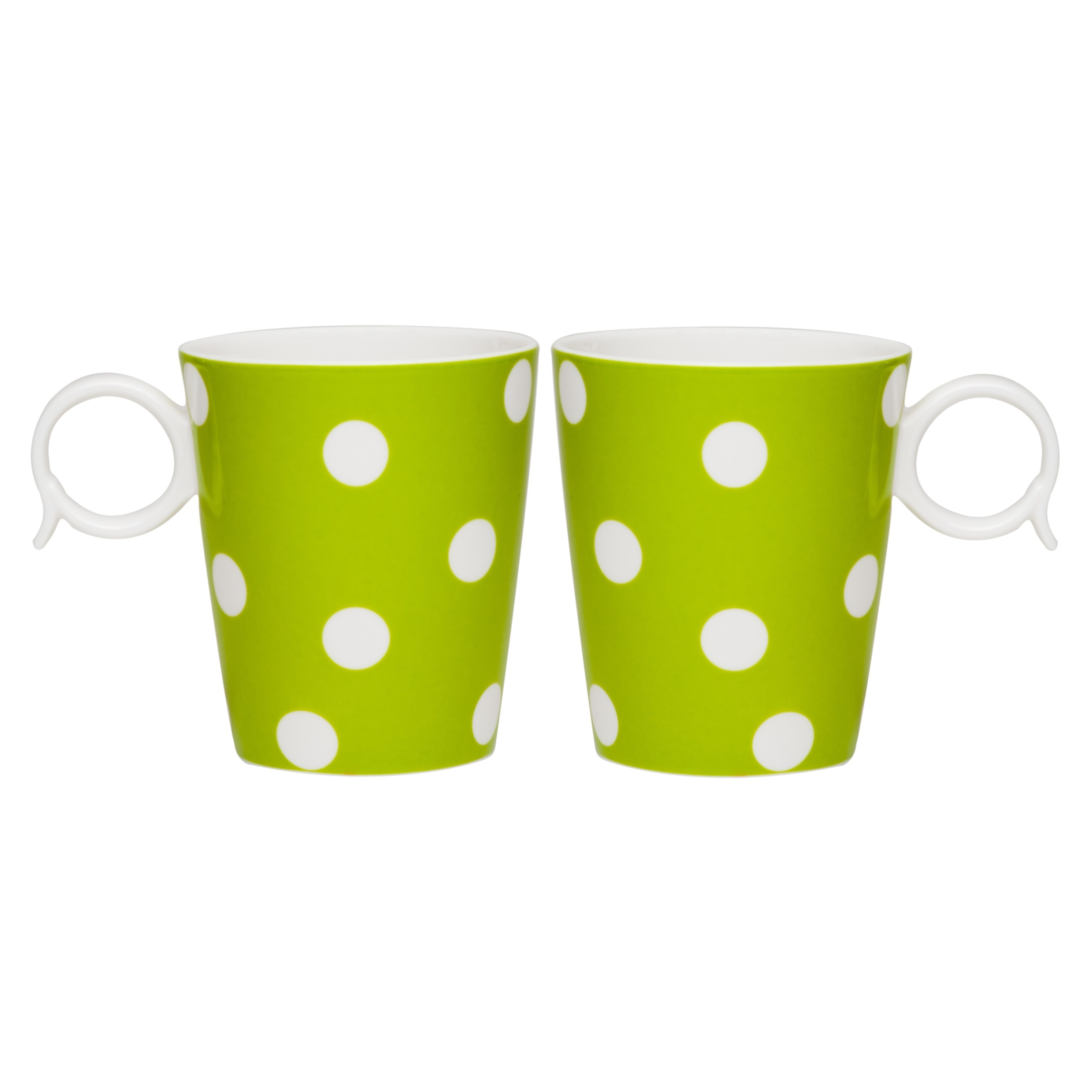 Red Vanilla Freshness Dots 12 ounce Green Mug (set Of 2)