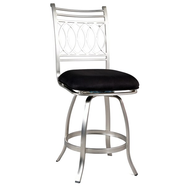 Shop Somette Black Memory Return Swivel 30-inch Bar Stool ...
