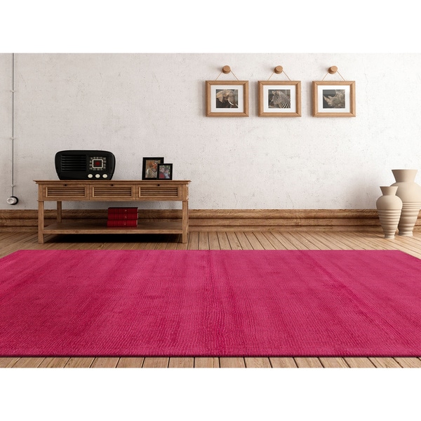 Hand-loomed Decker Casual Solid Area Rug - 7'6" x 9'6"