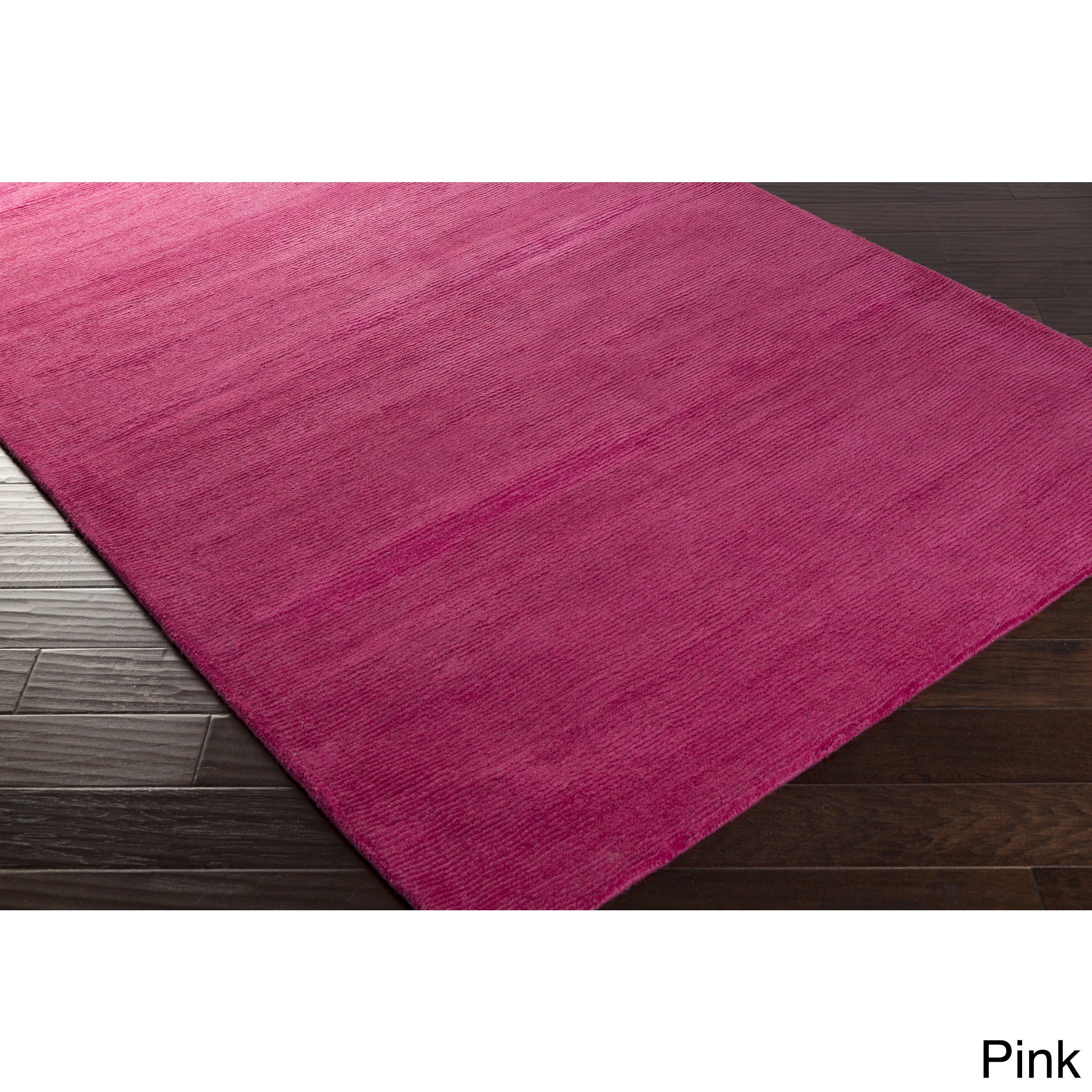 Surya Carpet, Inc. Hand loomed Decker Casual Solid Area Rug (76 X 96) Pink Size 76 x 96