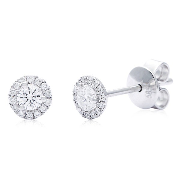 Azaro 14k White Gold 1 3ct Tdw Halo Vintage Round Diamond Stud Azaro 14k White Gold 1 3ct Tdw Halo Vintage Round Diamond Stud Earrings