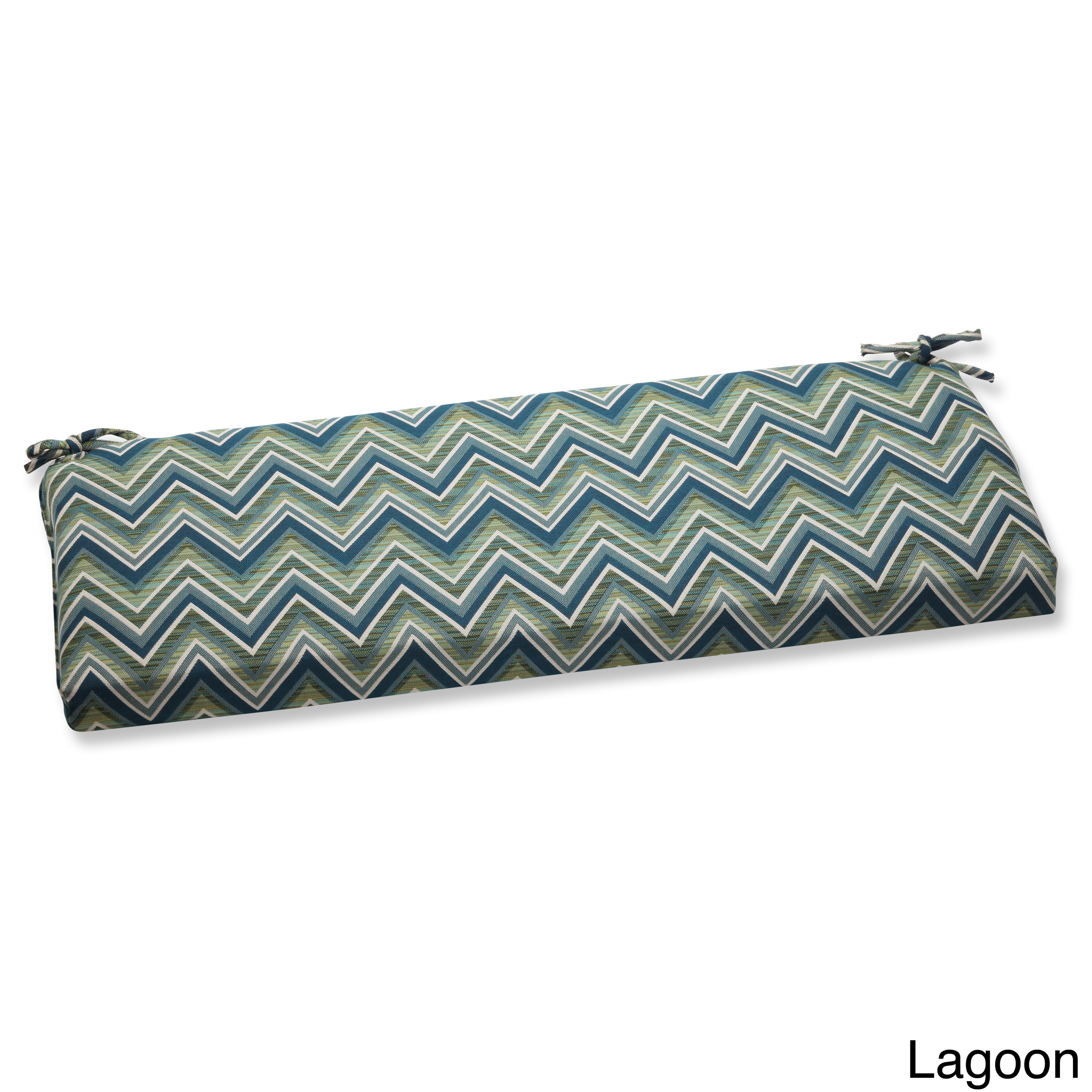 Pillow Perfect Bench Cushion With Sunbrella Chevron Fabric