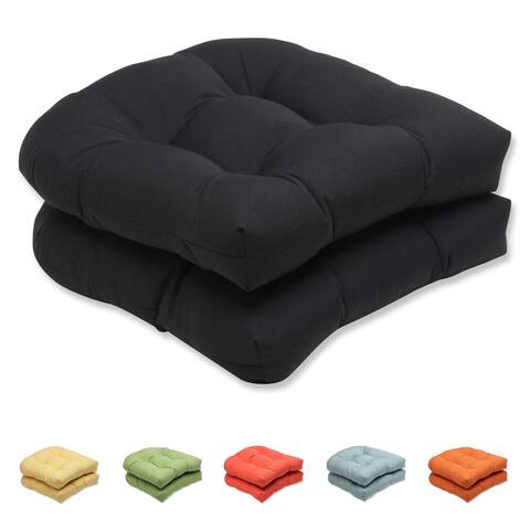 Pillow Perfect Outdoor Solid Wicker Seat Cushion with Sunbrella Fabric (Set of 2)