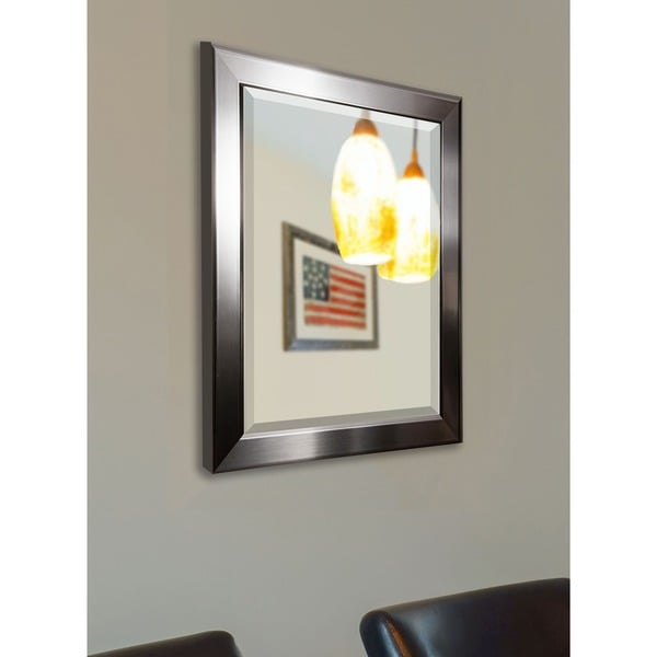 American Made Rayne Silver Sleek Beveled Wall/ Vanity Mirror