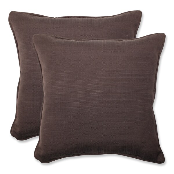 Pillow Perfect Outdoor Brown 18.5-inch Throw Pillow (Set of 2) - Free Shipping Today - Overstock ...