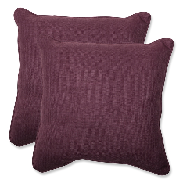 Shop Pillow Perfect Outdoor Purple 18.5inch Throw Pillow (Set of 2