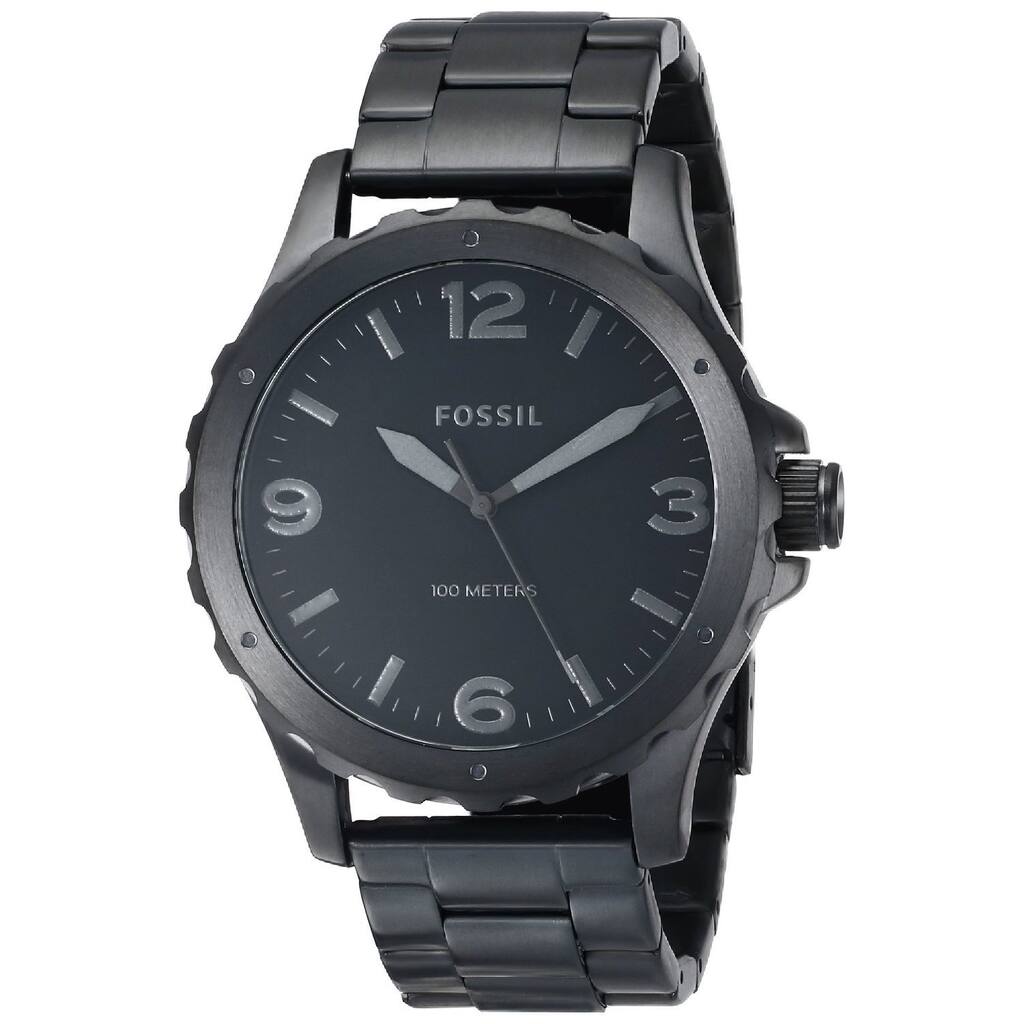 Fossil Men's 'Nate' Black Chronograph Watch