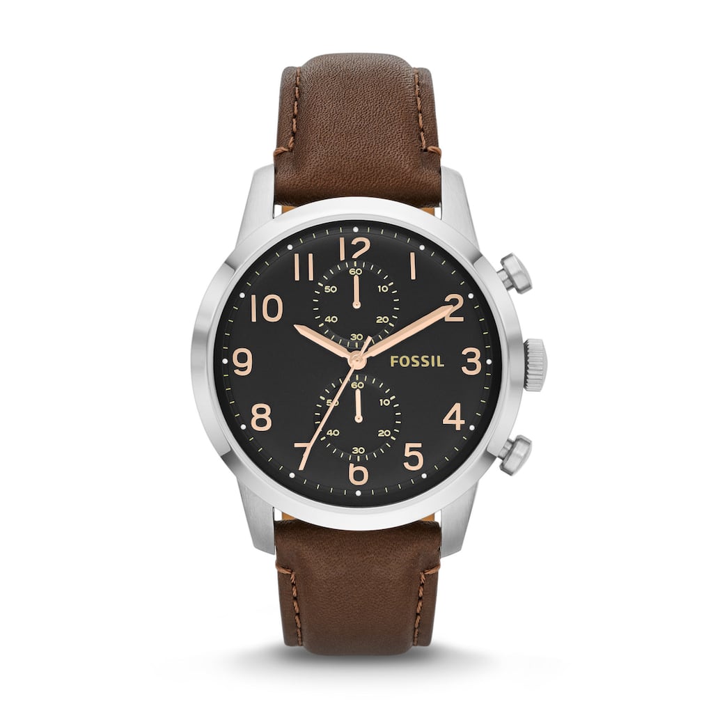 Fossil Men's 'Townsman' Black Dial Brown Watch