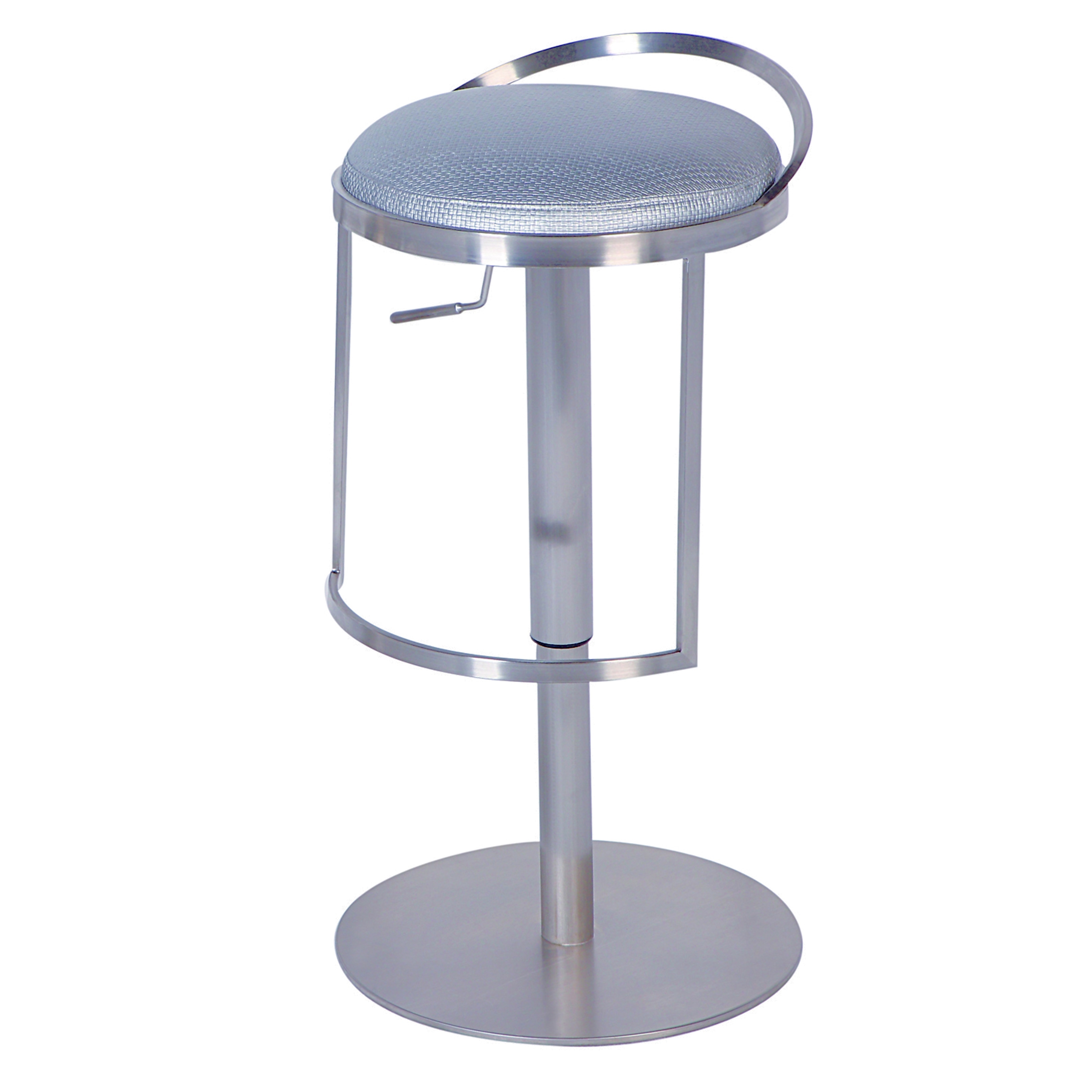 Chrome/silver Pneumatic Gas Lift Adjustable Height Swivel Stool