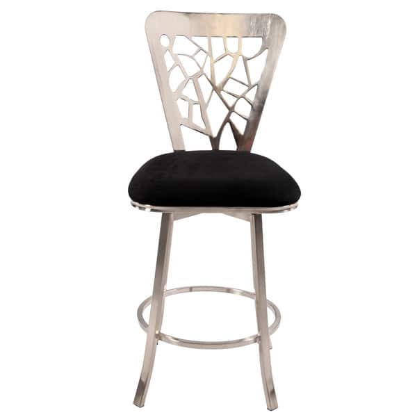 slide 2 of 4, Somette Laser Cut Back 26-inch Memory Swivel Counter Stool