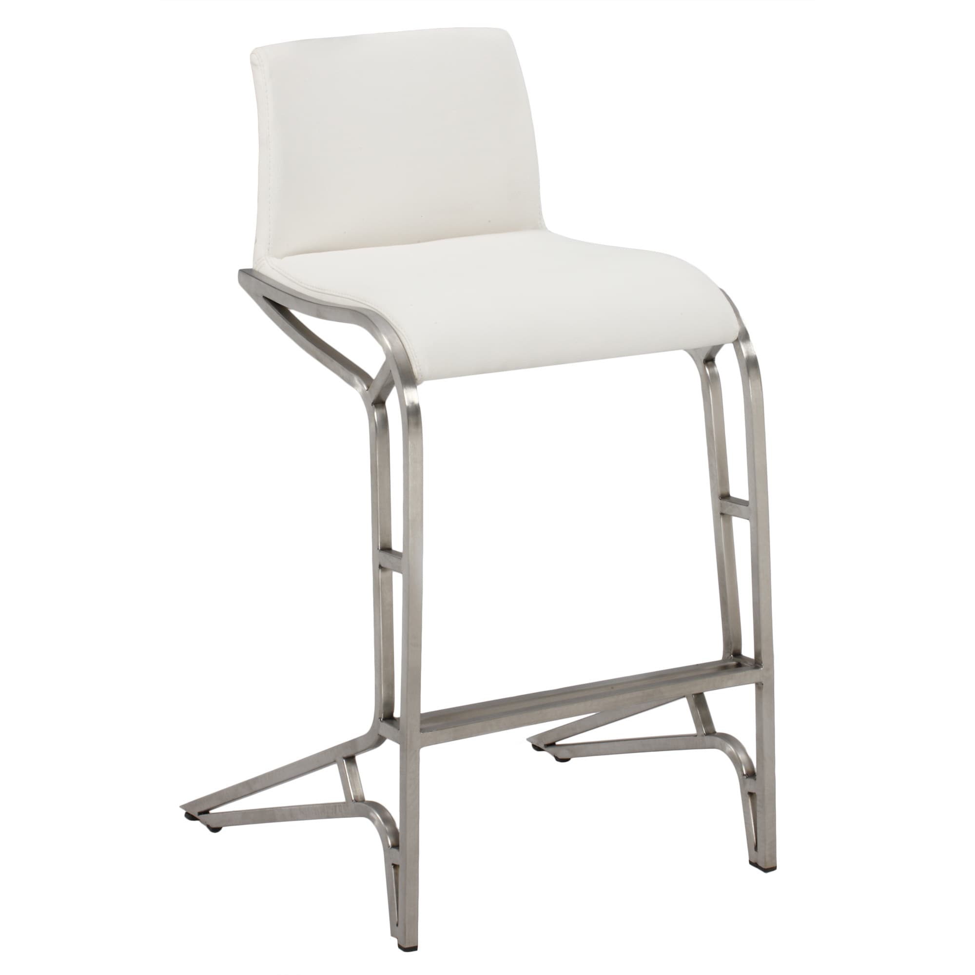 Chrome/white Modern Feet Counter Stool (set Of 2)