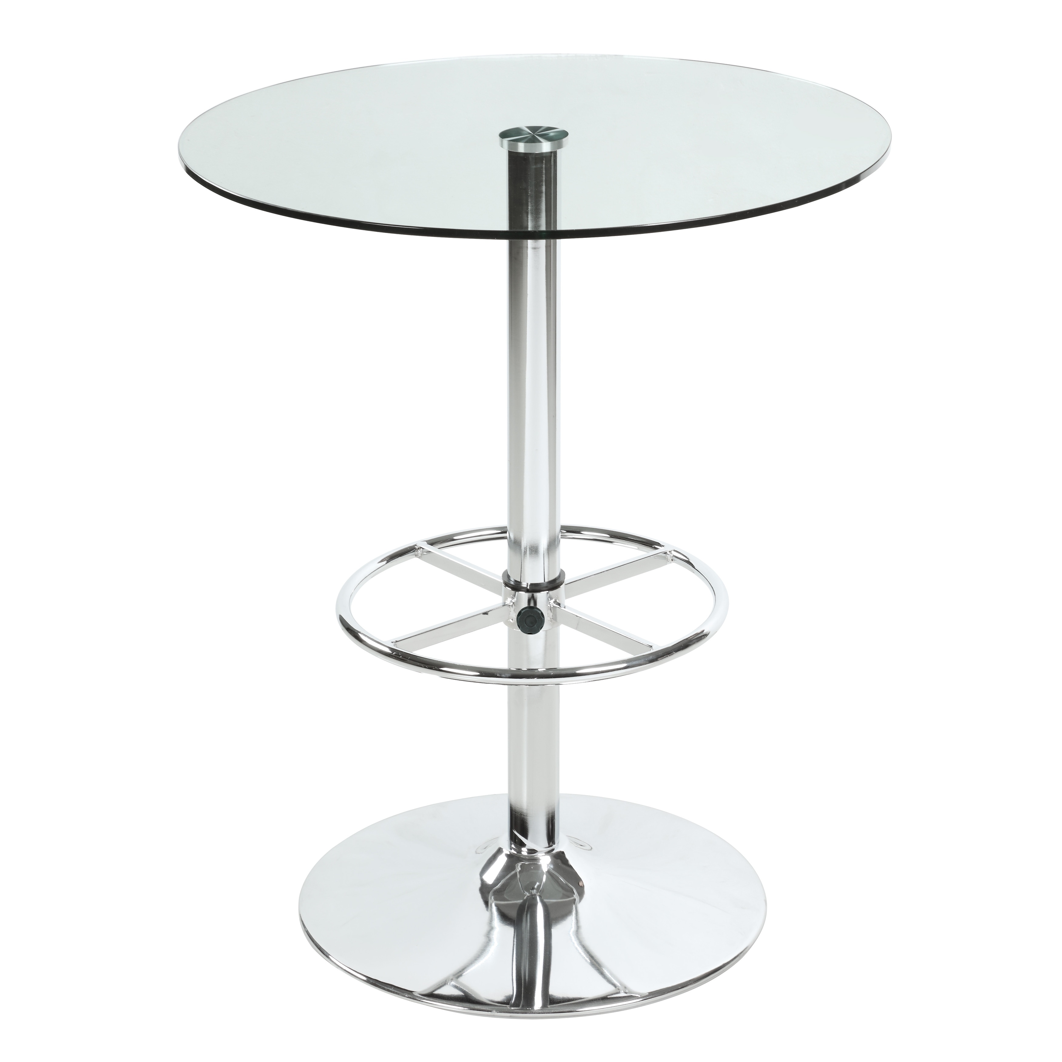 Clear Round Glass Top Pub Table