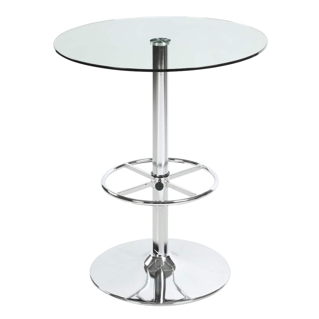 Somette Clear 30-inch Round Glass Top Pub Table