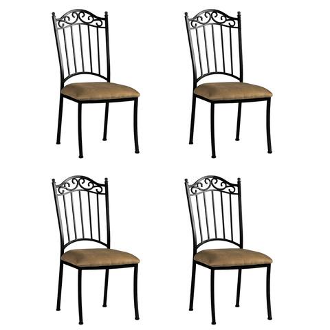 Somette Antique Taupe Suede Wrought Iron Dining Chair (Set of 4) - 18.85 x 23.34 x 40.11