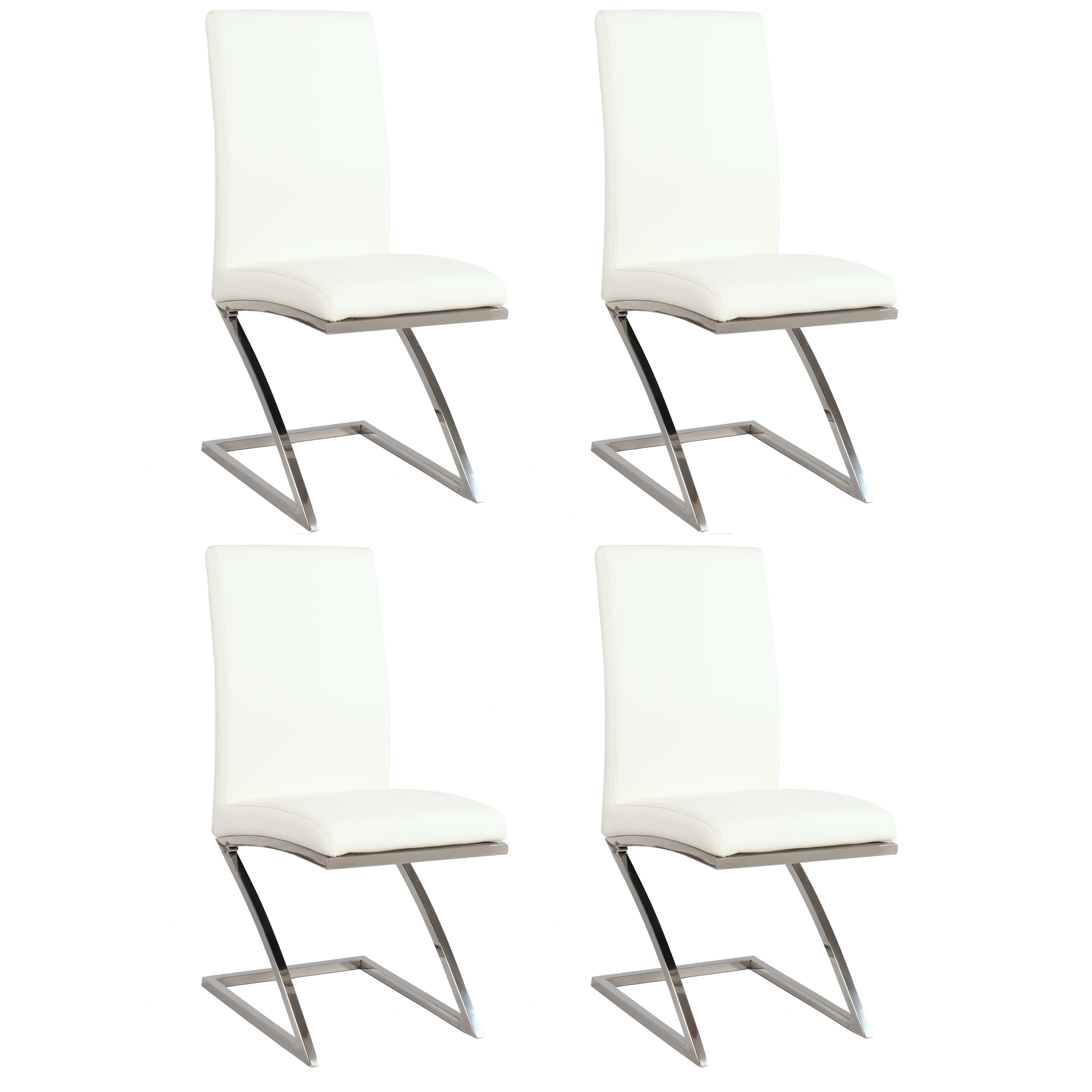 White Z frame Contemporary Side Chair (set Of 4)