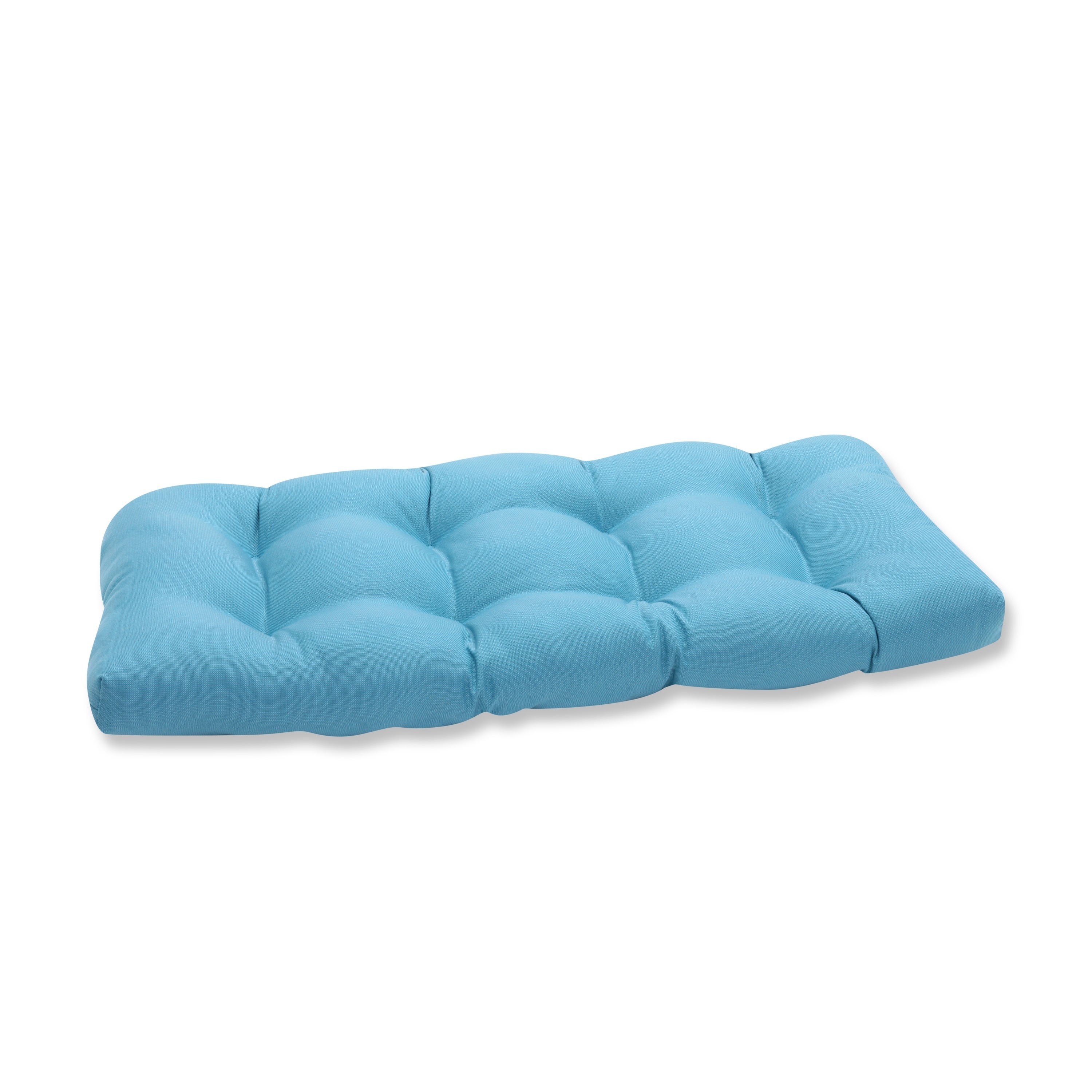 Pillow Perfect Outdoor Veranda Turquoise Wicker Seat Cushion Set of 2