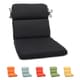 preview thumbnail 1 of 5, Pillow Perfect Outdoor Solid Rounded Corners Chair Cushion with Sunbrella Fabric Black