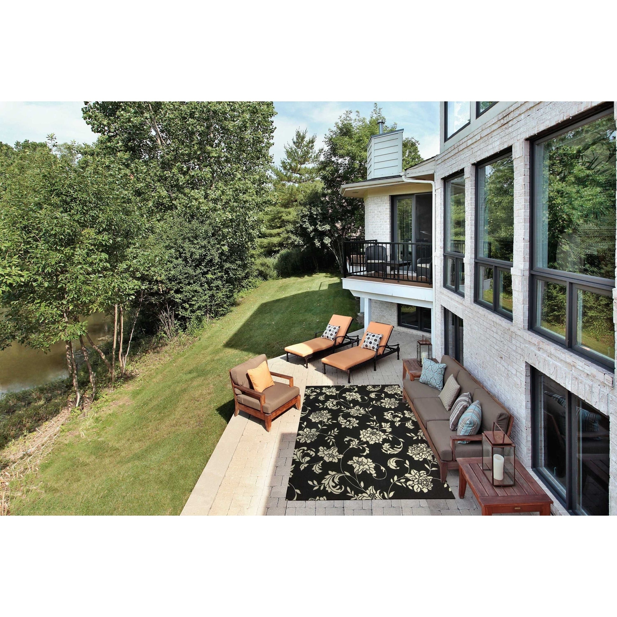 Nourison Home And Garden Indoor/outdoor Black Rug (10 X 13)