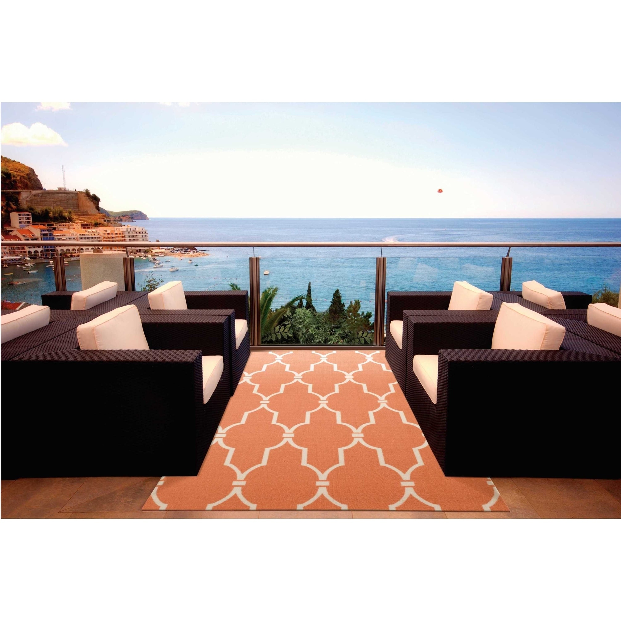 Nourison Indoor/ Outdoor Orange Rug (43 X 63)