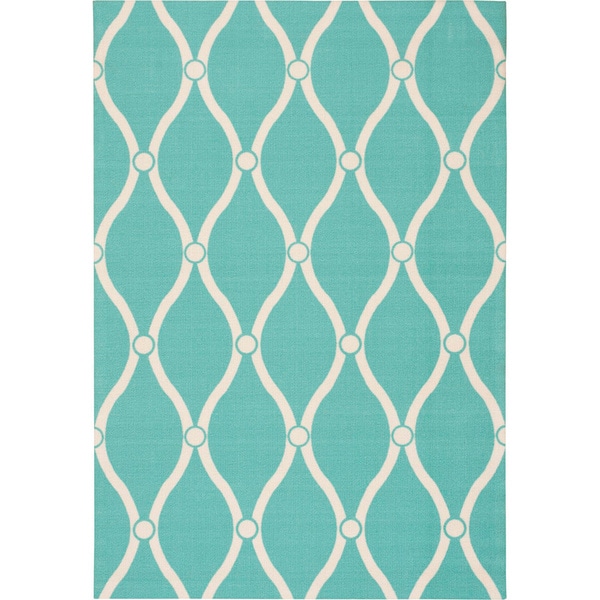 Nourison Home and Garden Indoor/Outdoor Aqua Rug (10 x 13