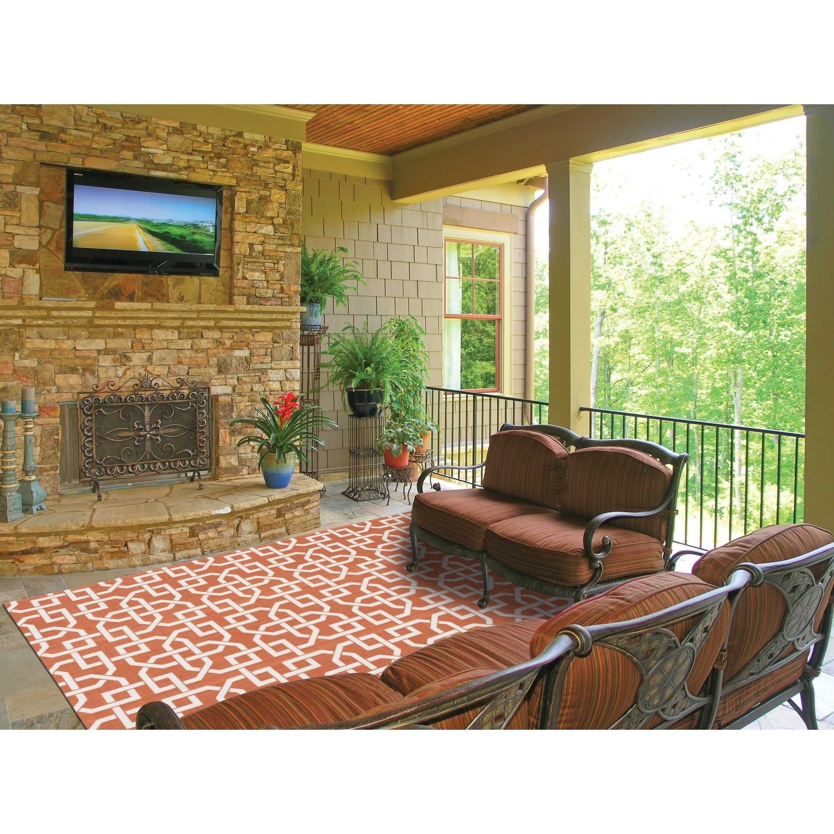 Nourison Home And Garden Indoor/outdoor Rust Rug (79 X 1010)