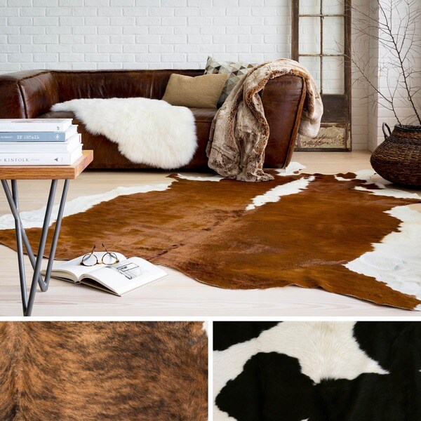 Pine Canopy Ottawa Leather Safari Area Rug - 7' Square