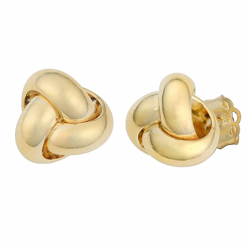 Fremada 14k Gold Polished Love Knot Earrings - Yellow - Yellow