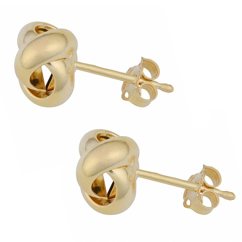 Fremada 14k Gold Polished Love Knot Earrings