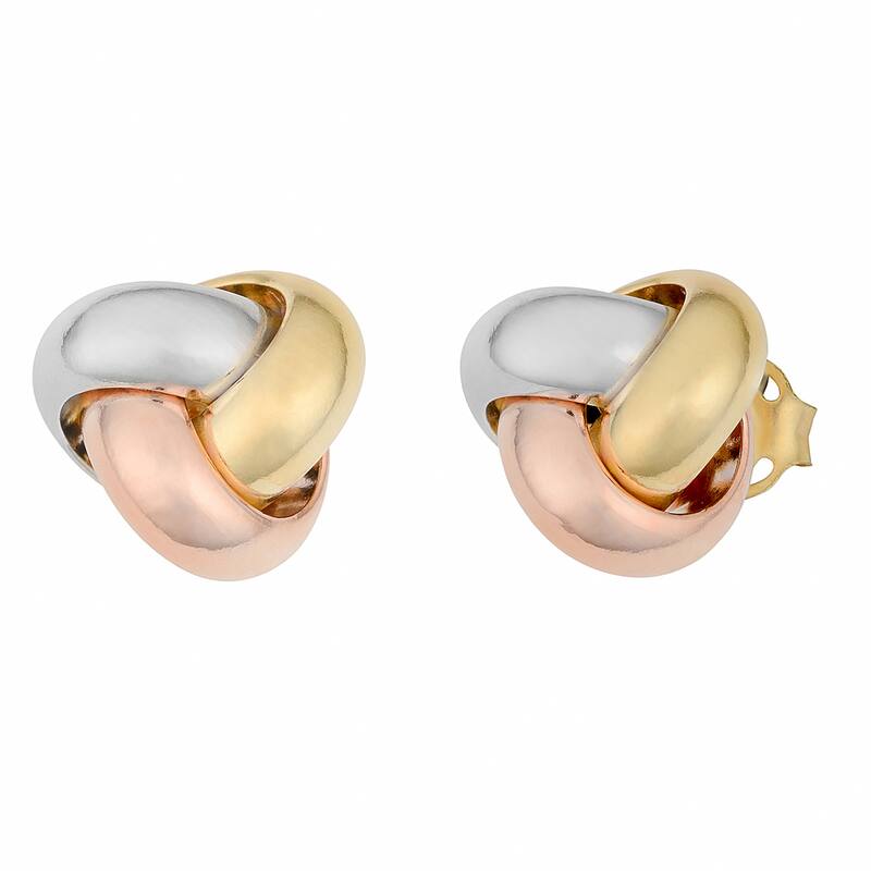 Fremada 14k Gold Polished Love Knot Earrings