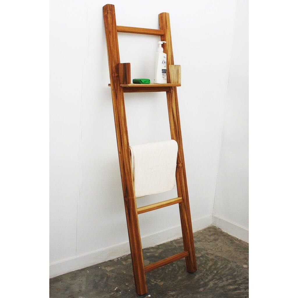 Haussmann® Teak Teak Towel Ladder 18 x 64 in H Adj Shelf Teak Oil - 18" x 64"