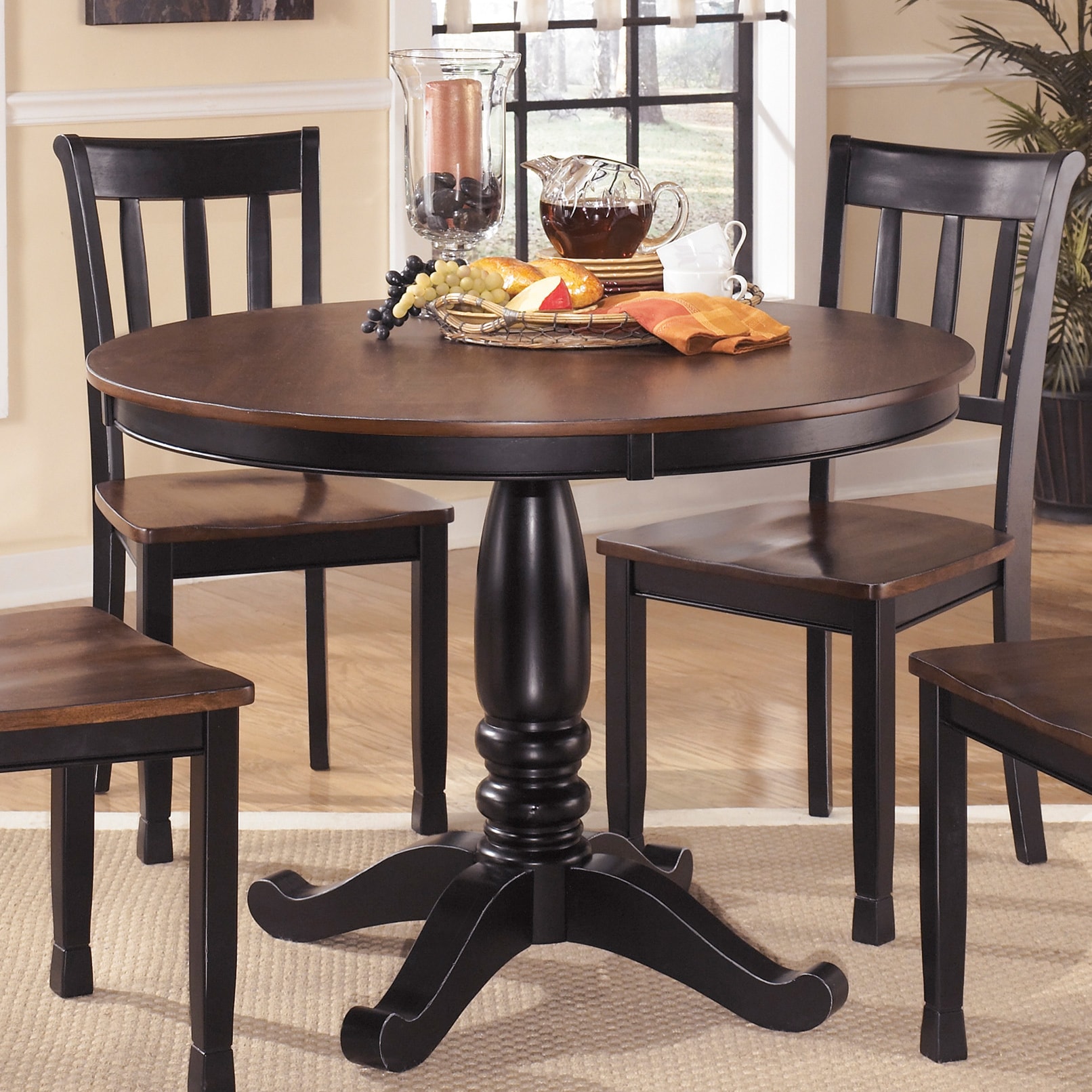 Signature Design By Ashley Round Dining Room Table Base/ Top