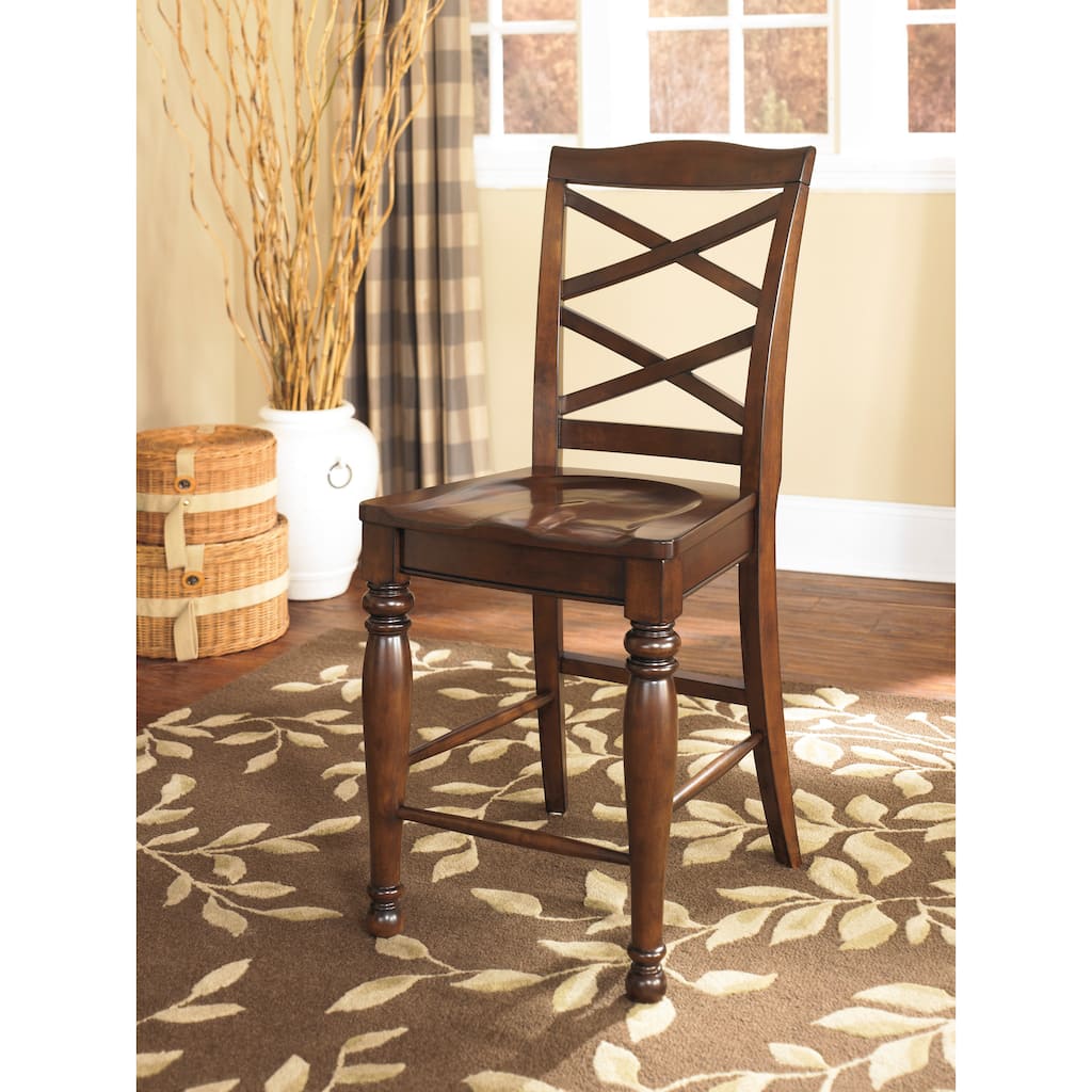 Signature Design by Ashley 24-inch Porter Rustic Brown Barstool (Set of 2)