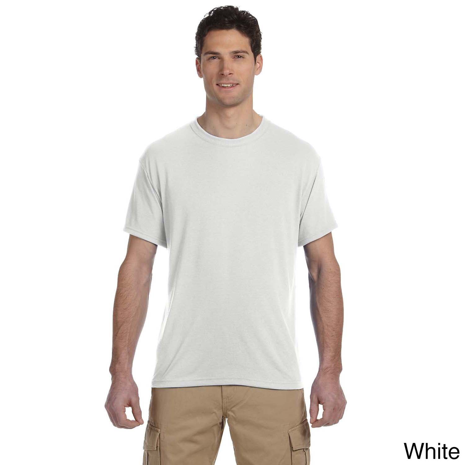 Jerzees Mens Basic Crew Neck T shirt White Size XXL