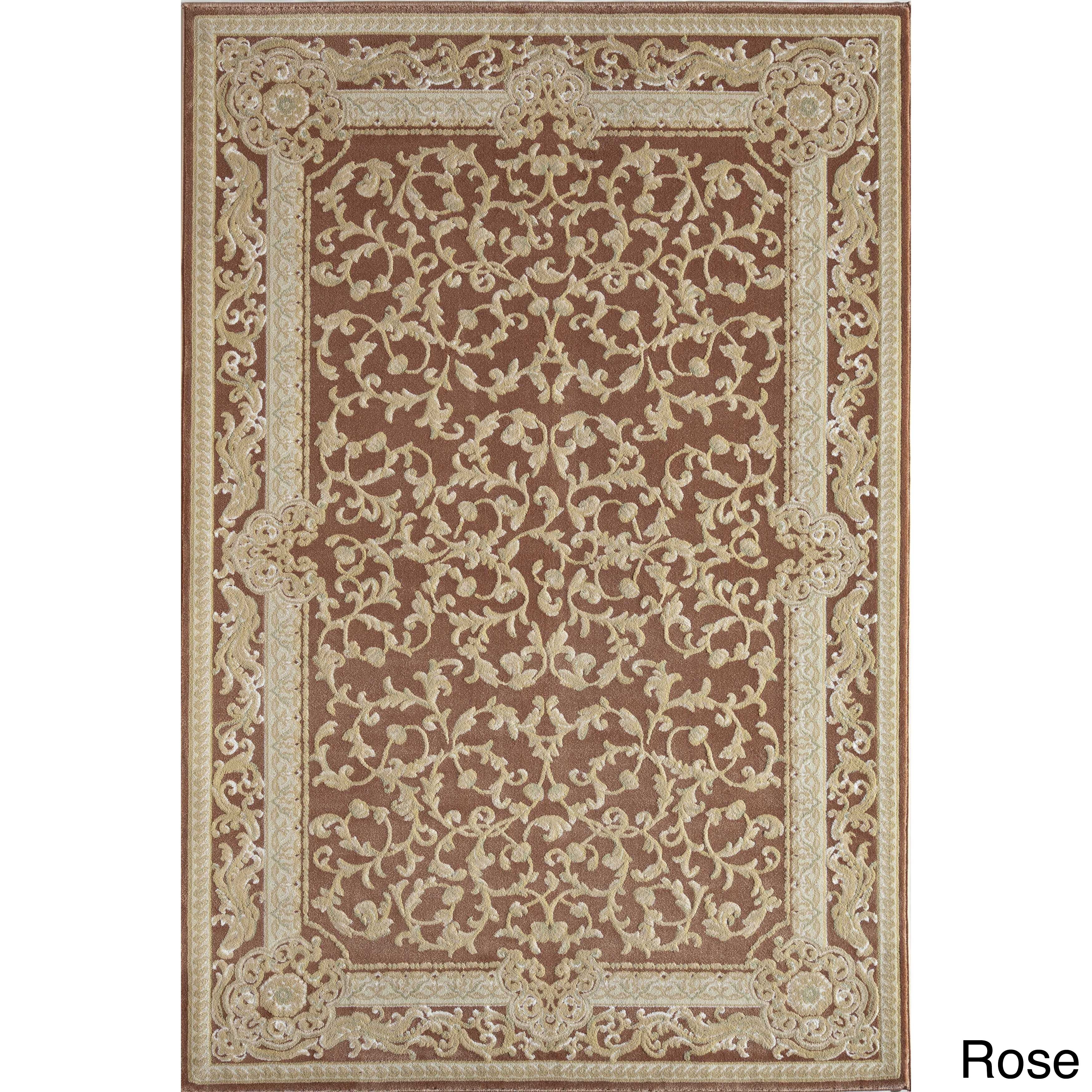 Rugs America Corp Verona Vines Floral Area Rug (710 X 1010) Green Size 710 x 1010