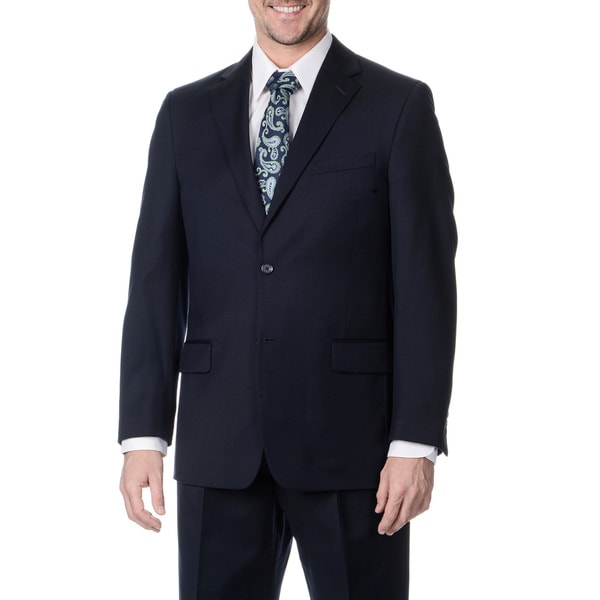 Palm Beach Men's Big and Tall Long 2button Navy Suit Jacket