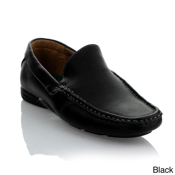 Oxford and Finch Mens Topstitched Hardware Accent Loafers