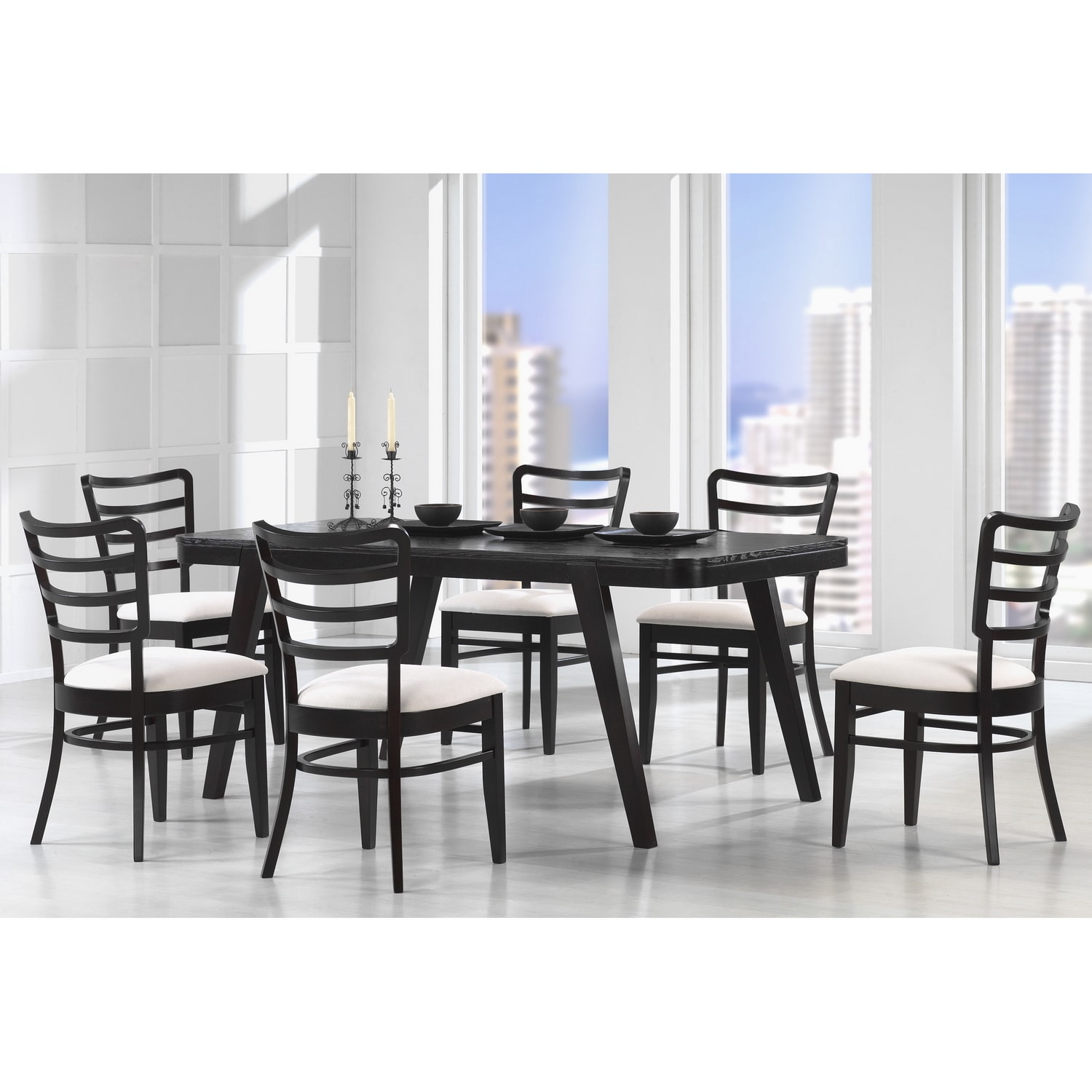 Baxton Studio Coventa 7-piece Wenge Dining Set with Two Bonus Dining  Chairs - Bed Bath & Beyond - 8915227