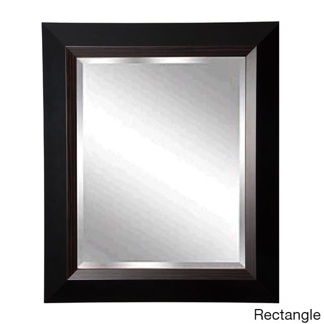 American Made Rayne Black With Brown Grain Lining Wall Mirror