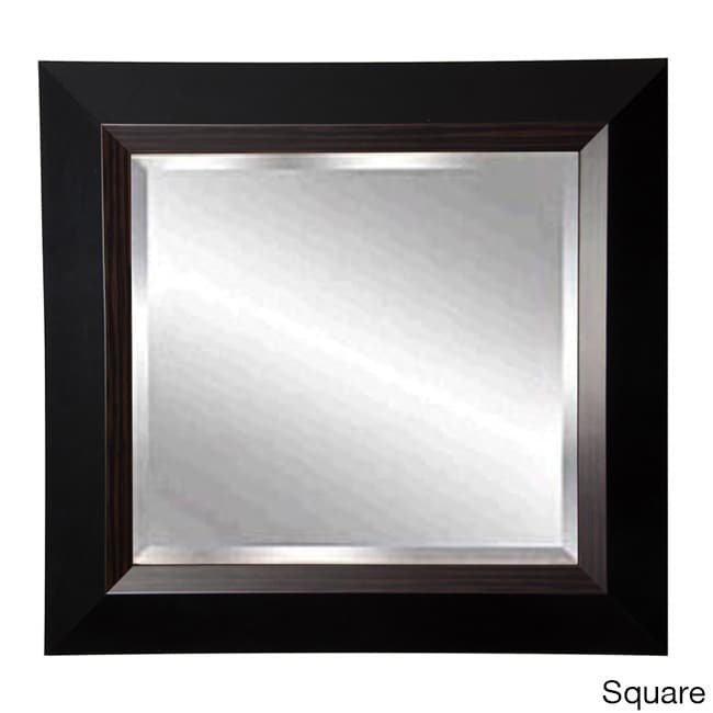 American Made Rayne Black With Brown Grain Lining Wall Mirror