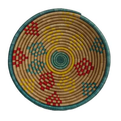 Handmade Woven Sweetgrass Sisal Diamond Basket (Rwanda)